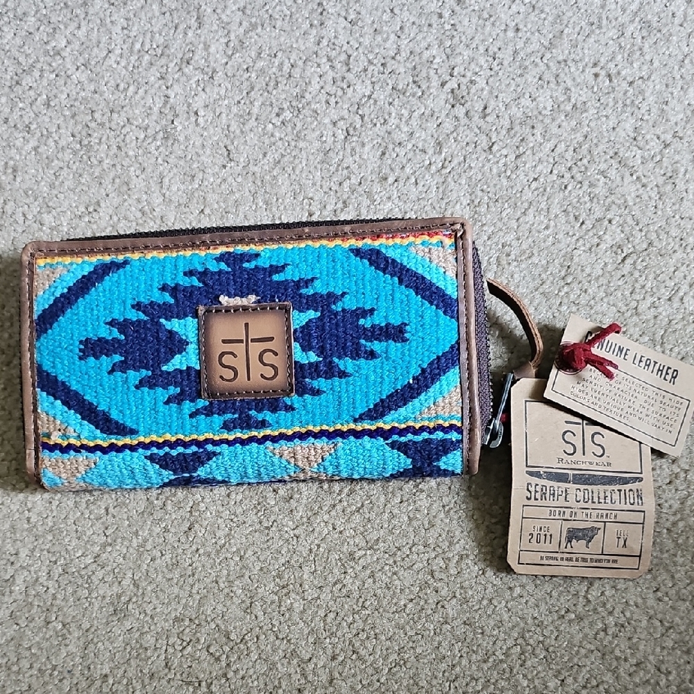 STS Ranchwear Turquoise and Brown Serape Wallet